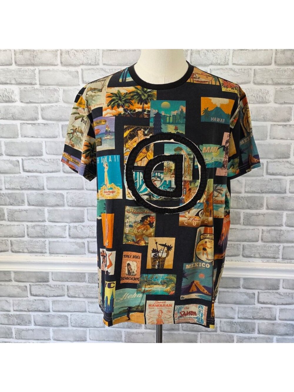 Desigual Logan Mens XXL Tropical Vacation Poster Print Tee Distressed Streetwear